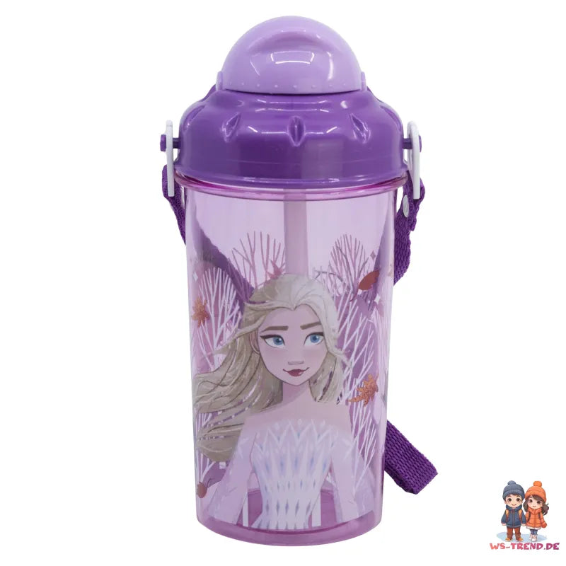 Disney Die Eiskönigin Elsa Anna Kinder Trinkflasche Flasche mit Halm 465 ml - WS-Trend.de