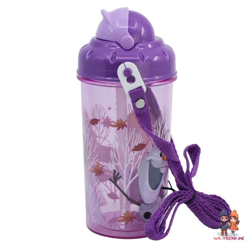 Disney Die Eiskönigin Elsa Anna Kinder Trinkflasche Flasche mit Halm 465 ml - WS-Trend.de