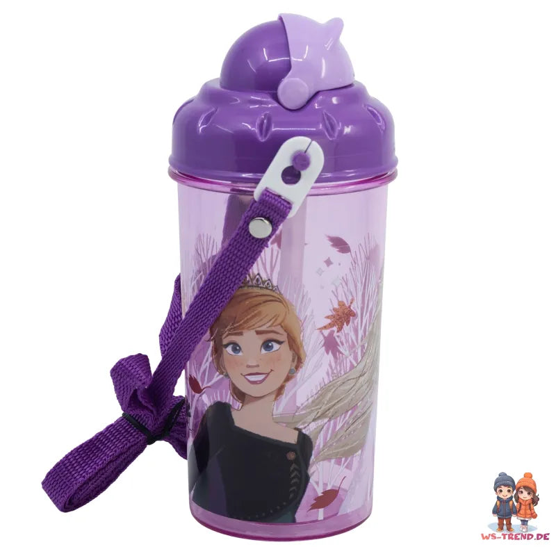 Disney Die Eiskönigin Elsa Anna Kinder Trinkflasche Flasche mit Halm 465 ml - WS-Trend.de