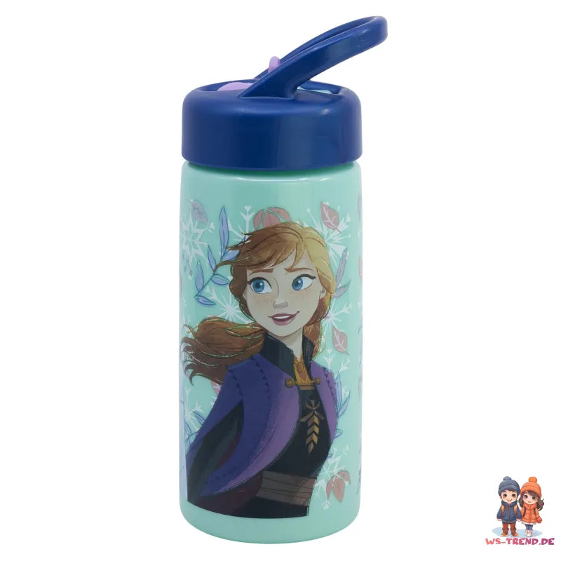 Disney Die Eiskönigin Elsa Anna Kinder Trinkflasche Flasche mit Halm 410 ml - WS-Trend.de