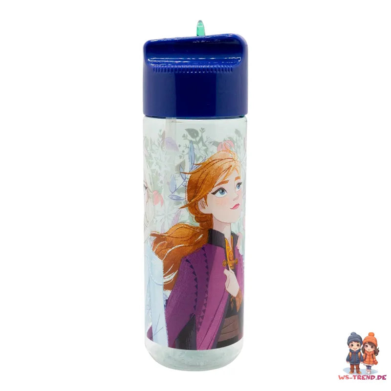 Disney Die Eiskönigin Elsa Anna Kinder Trinkflasche Flasche mit Halm 430 ml - WS-Trend.de
