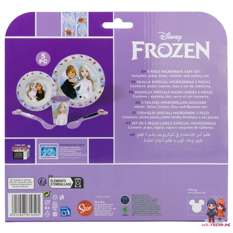 Disney Die Eiskönigin Elsa Kinder Geschirr-Set 5 teilig Becher Teller Schüssel - WS-Trend.de