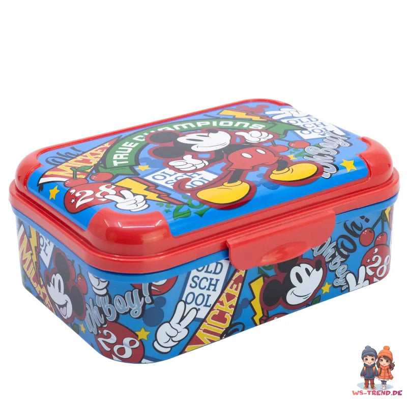 Disney Mickey Maus 2 tlg.Kinder Set Brotdose Aluminium Trinkflasche 530 ml - WS-Trend.de