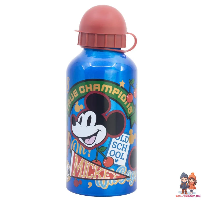 Disney Mickey Maus 2 tlg. Set XL Brotdose Aluminium Trinkflasche 530 ml - WS-Trend.de
