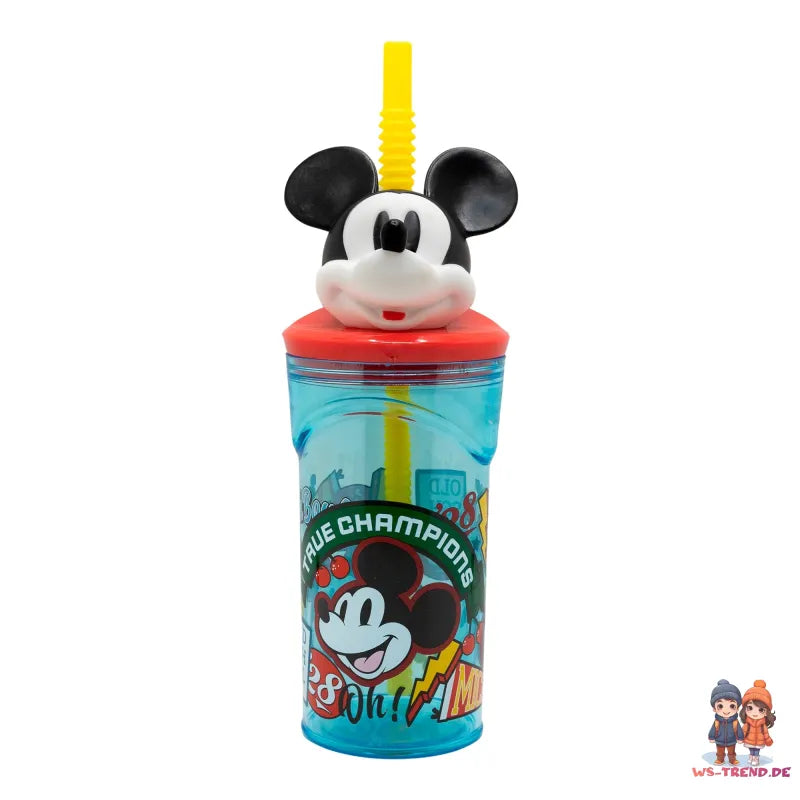 Disney Mickey Maus 3D Deckel Kinder Trinkbecher Becher integriertem Halm 360ml - WS-Trend.de