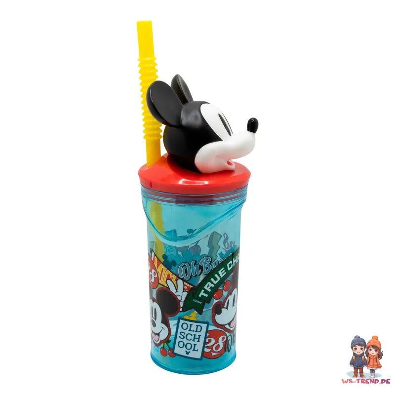 Disney Mickey Maus 3D Deckel Kinder Trinkbecher Becher integriertem Halm 360ml - WS-Trend.de