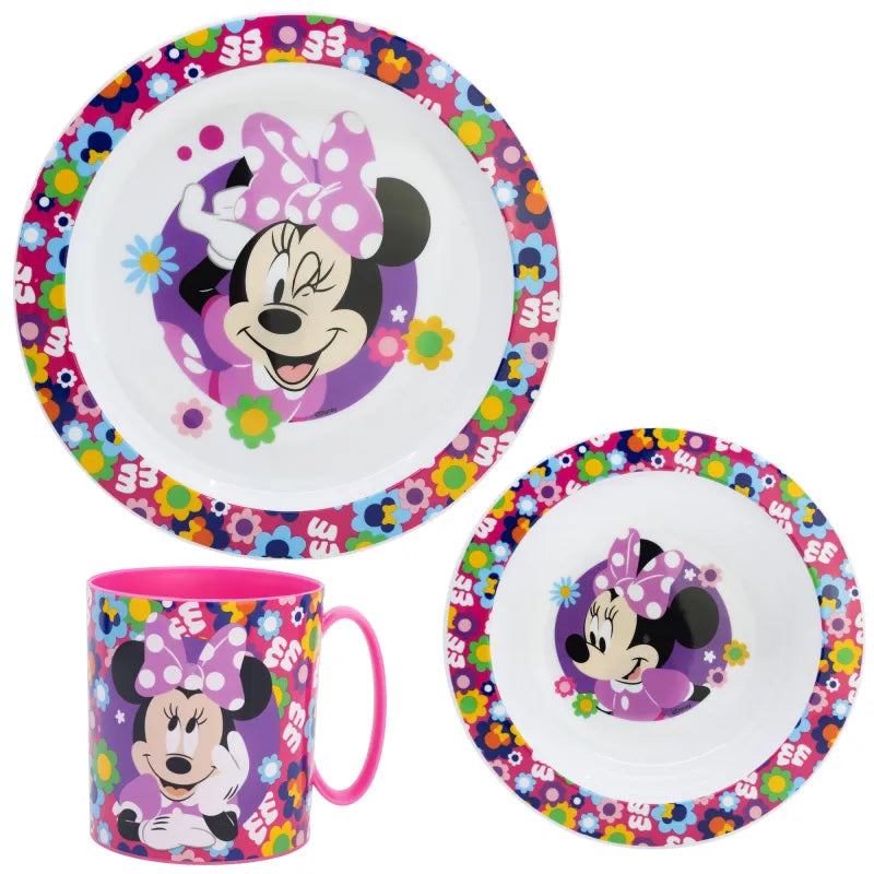 Disney Minnie Maus Kinder Geschirr-Set 3 tlg antirutsch Becher Teller Schüssel - WS-Trend.de
