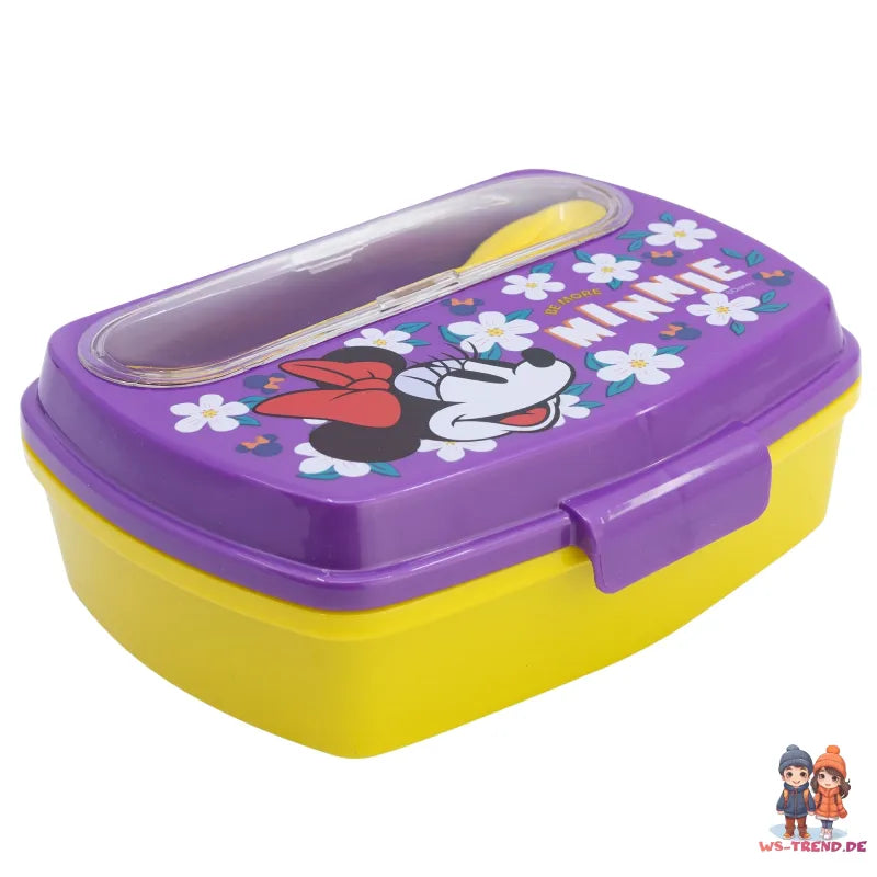 Disney Minnie Maus Mädchen 4 tlg. Set Brotdose Trinkflasche Gabel Löffel - WS-Trend.de