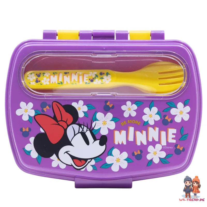 Disney Minnie Maus Mädchen 4 tlg. Set Brotdose Trinkflasche Gabel Löffel - WS-Trend.de