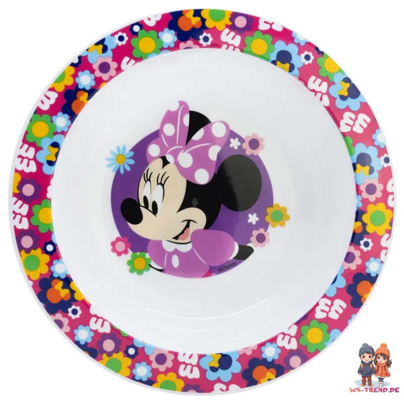 Disney Minnie Maus Kinder Geschirr-Set 3 tlg antirutsch Becher Teller Schüssel - WS-Trend.de