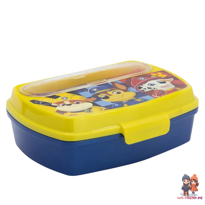 Paw Patrol Chase Rubble 4 tlg Kinder Set Brotdose Besteck Trinkflasche 400 ml - WS-Trend.de