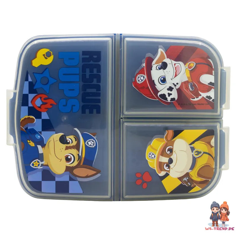 Paw Patrol Chase Rubble 2 tlg Kinder Set Brotdose Alu Trinkflasche 400 ml - WS-Trend.de