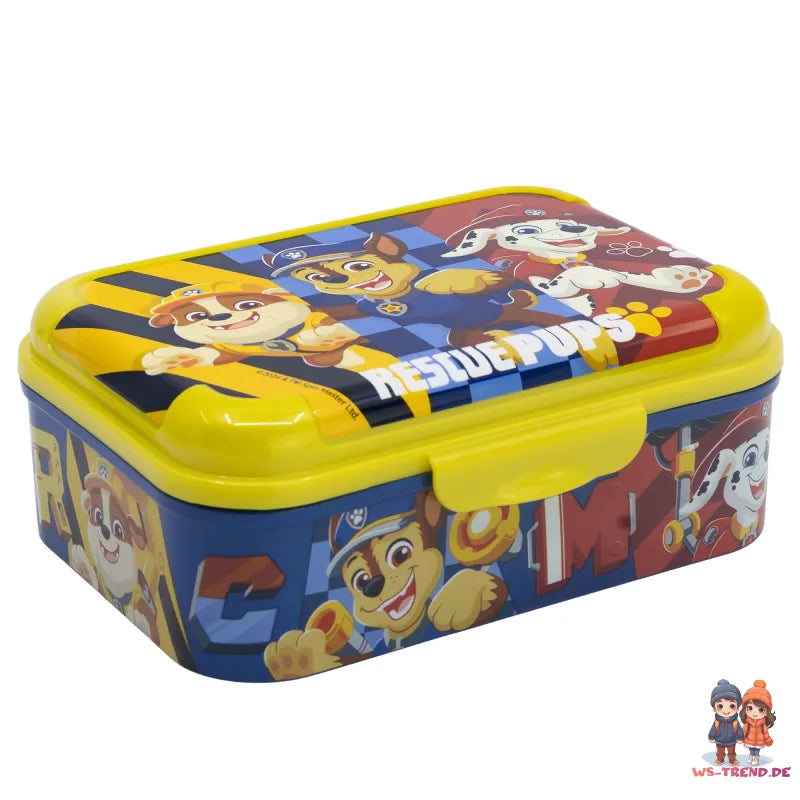 Paw Patrol Chase Rubble 2 tlg Kinder Set Brotdose Trinkflasche 370 ml - WS-Trend.de