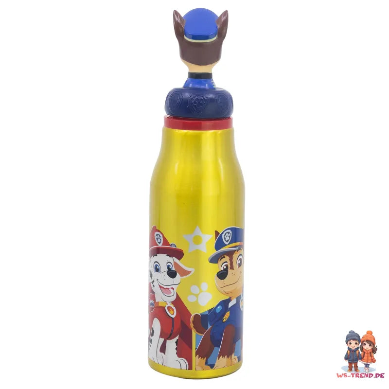 Paw Patrol 3D Kopf Chase Marshall Alu Wasserflasche Trinkflasche Flasche 690 ml - WS-Trend.de