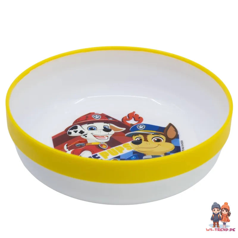 Paw Patrol Chase Rubble Kinder Geschirr-Set 3 teilig Becher Teller Schüssel - WS-Trend.de