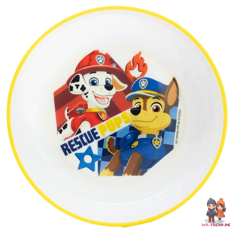 Paw Patrol Chase Rubble Kinder Geschirr-Set 3 teilig Becher Teller Schüssel - WS-Trend.de