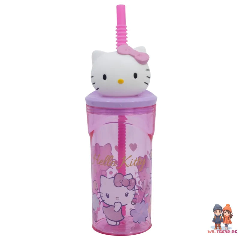 Hello Kitty 3D Figuren Kopf Kinder Becher Trinkbecher mit Halm 360 ml - WS-Trend.de