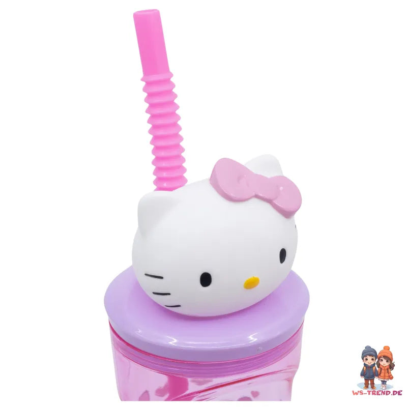 Hello Kitty 3D Figuren Kopf Kinder Becher Trinkbecher mit Halm 360 ml - WS-Trend.de