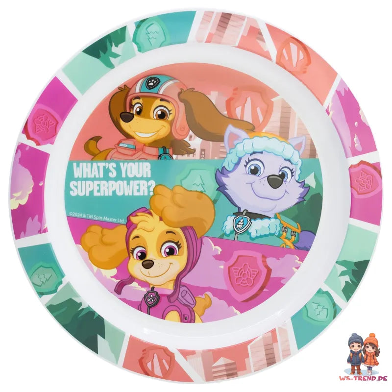Paw Patrol Skye Liberty Kinder Geschirr-Set 3 teilig Becher Teller Schüssel - WS-Trend.de
