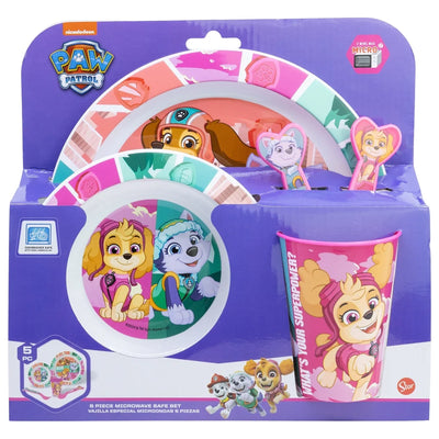 Paw Patrol Skye Kinder Geschirr-Set 5 teilig Becher Teller Schüssel Besteck - Ansicht 2