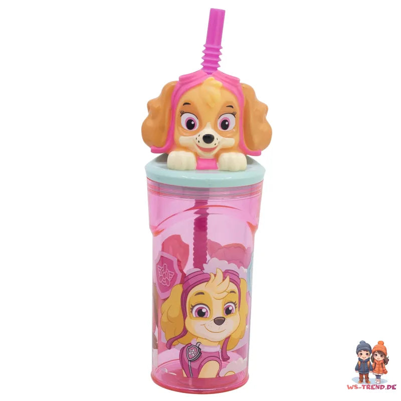 Paw Patrol Skye 3D Deckel Kinder Trinkbecher Becher integriertem Halm 360ml - WS-Trend.de