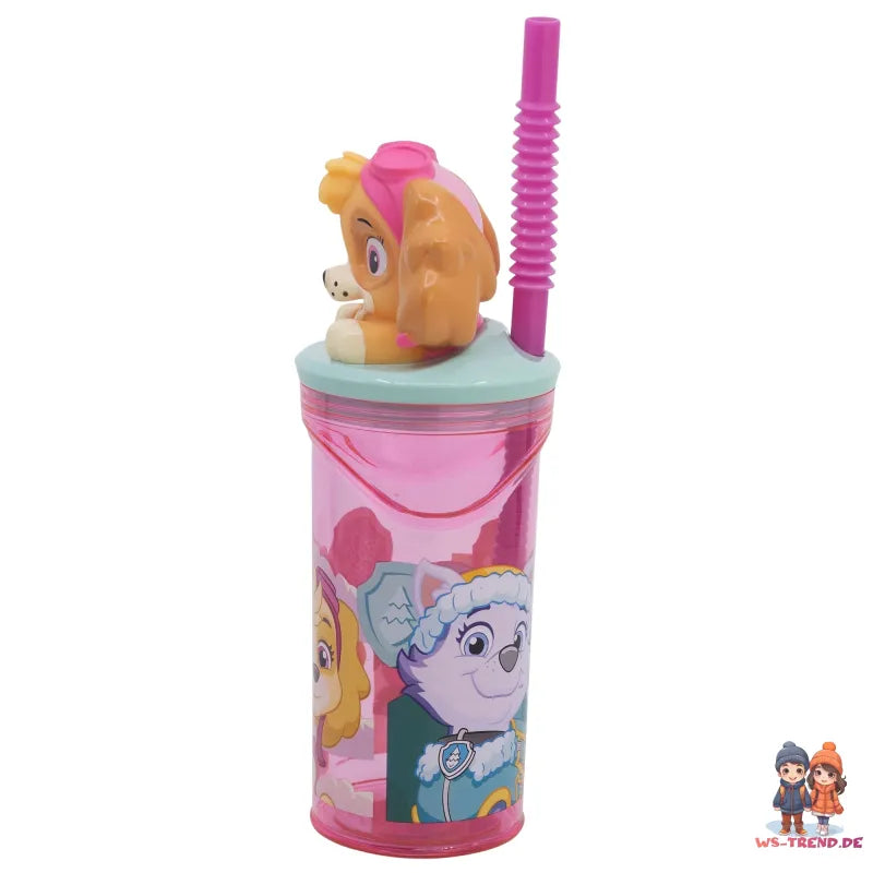 Paw Patrol Skye 3D Deckel Kinder Trinkbecher Becher integriertem Halm 360ml - WS-Trend.de