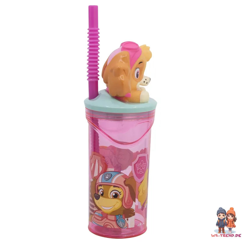 Paw Patrol Skye 3D Deckel Kinder Trinkbecher Becher integriertem Halm 360ml - WS-Trend.de