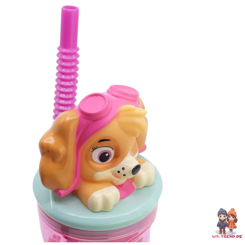 Paw Patrol Skye 3D Deckel Kinder Trinkbecher Becher integriertem Halm 360ml - WS-Trend.de