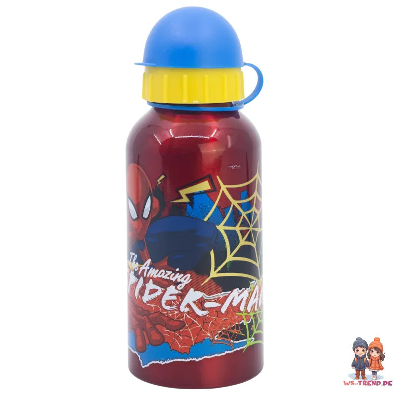 Marvel Spiderman 2 teiliges Kinder Set 3 Kammern Brotdose Alu Trinkflasche 400 ml - WS-Trend.de