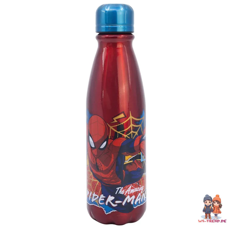Marvel Spiderman Aluminium Wasserflasche Trinkflasche Flasche 600 ml - WS-Trend.de