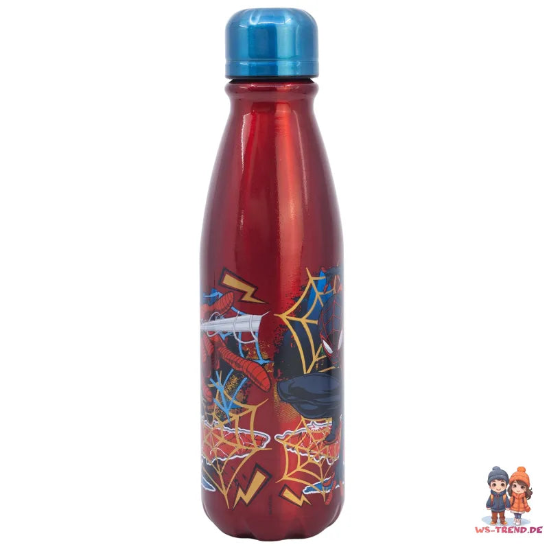 Marvel Spiderman Aluminium Wasserflasche Trinkflasche Flasche 600 ml - WS-Trend.de