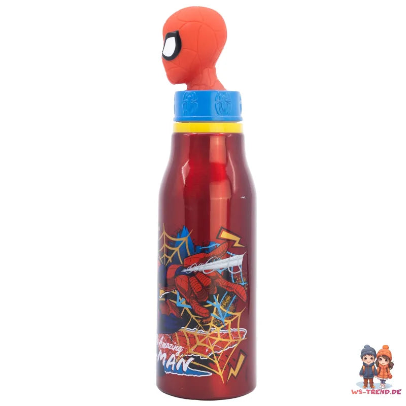 Marvel Spiderman 3D Kopf Aluminium Wasserflasche Trinkflasche Flasche 690 ml - WS-Trend.de