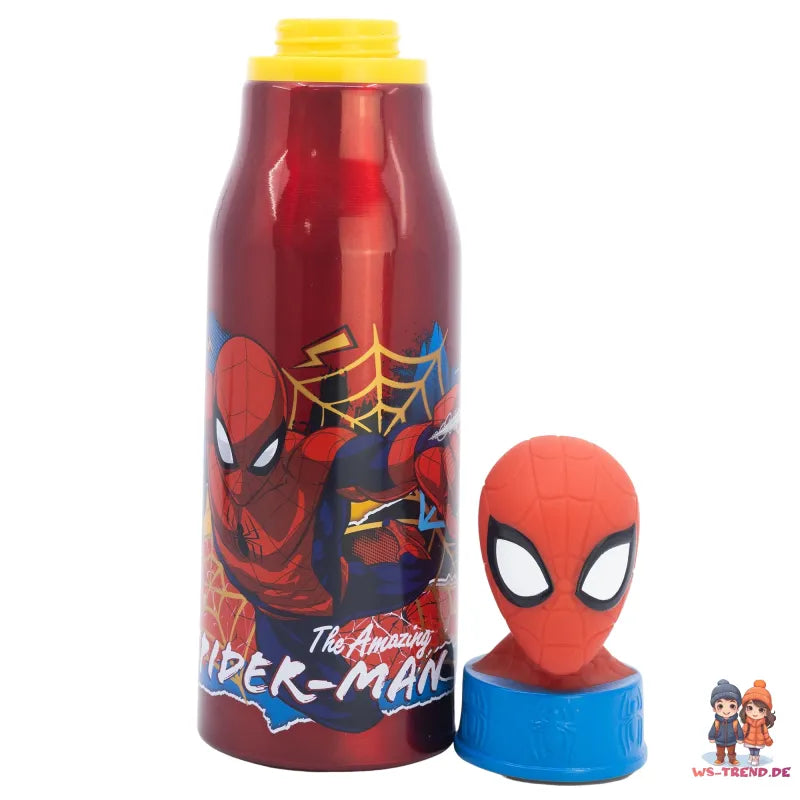 Marvel Spiderman 3D Kopf Aluminium Wasserflasche Trinkflasche Flasche 690 ml - WS-Trend.de