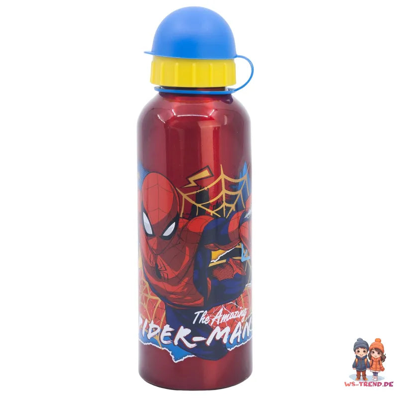 Marvel Spiderman 2 teiliges Kinder Set 3 Kammern Brotdose Alu Trinkflasche 530 ml - WS-Trend.de