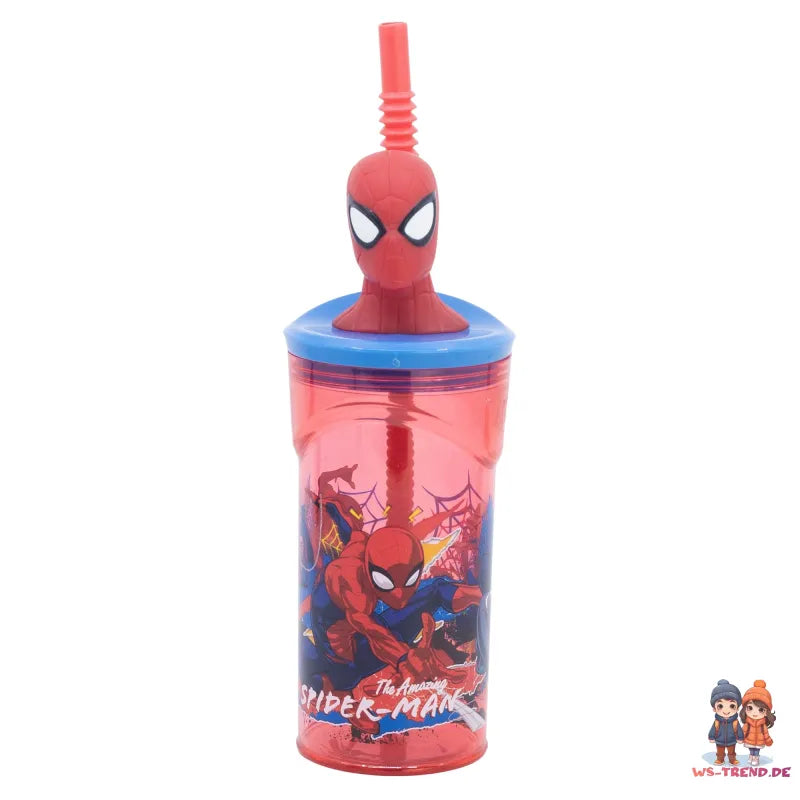 Marvel The Amazing Spiderman 3D Kopf Trinkbecher Becher mit Halm 360 ml - WS-Trend.de