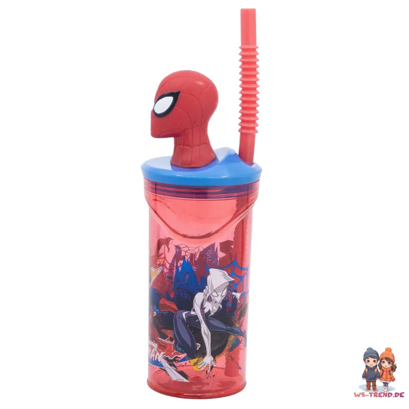 Marvel The Amazing Spiderman 3D Kopf Trinkbecher Becher mit Halm 360 ml - WS-Trend.de