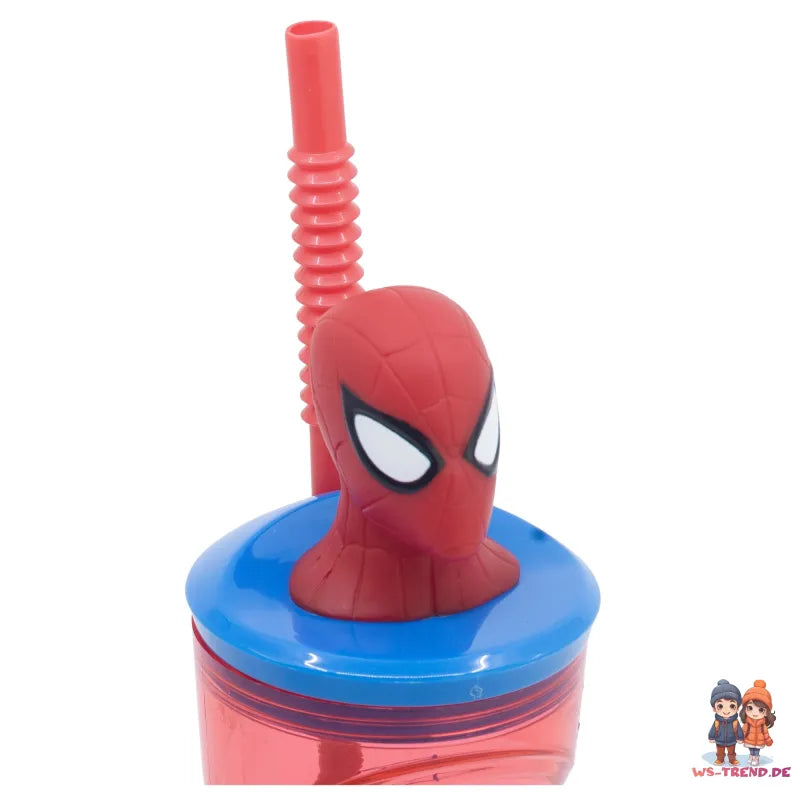 Marvel The Amazing Spiderman 3D Kopf Trinkbecher Becher mit Halm 360 ml - WS-Trend.de