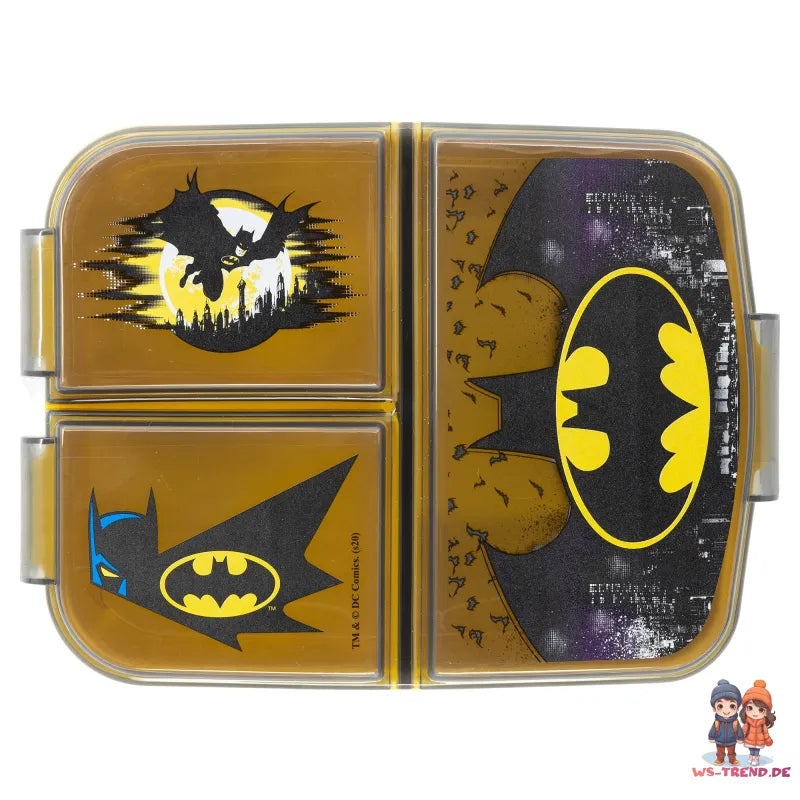 DC Comics Batman Kinder 2 teiliges Set 3 Kammer Brotdose ALU-Trinkflasche - WS-Trend.de und ALU - Trinkflasche