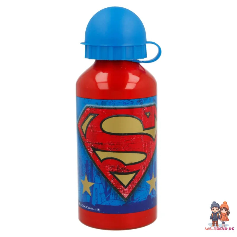 DC Comics Superman 2 teiliges Lunch Set 3 Kammern Brotdose Alu Trinkflasche WS Trend.de