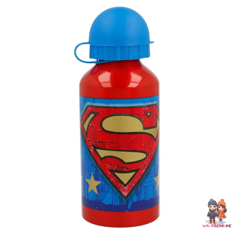 DC Comics Superman 2 teiliges Lunch Set 3 Kammern Brotdose Alu Trinkflasche WS Trend.de
