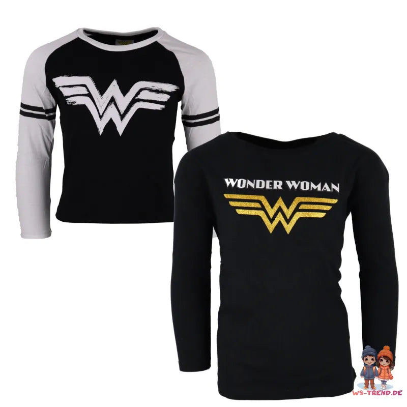 DC Comics Classic Wonder Woman langarm T-Shirt - WS-Trend.de Kinder kurzarm Shirt 128 bis 158 Baumwolle
