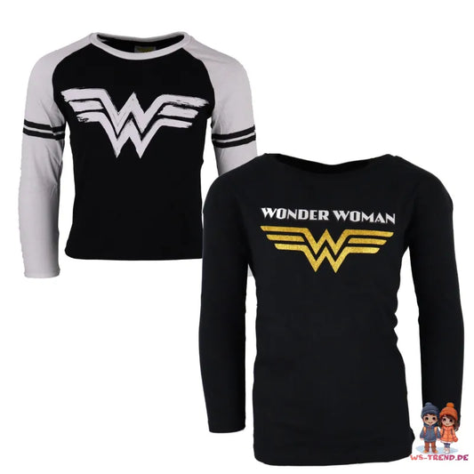 DC Comics Classic Wonder Woman langarm T-Shirt - WS-Trend.de Kinder kurzarm Shirt 128 bis 158 Baumwolle