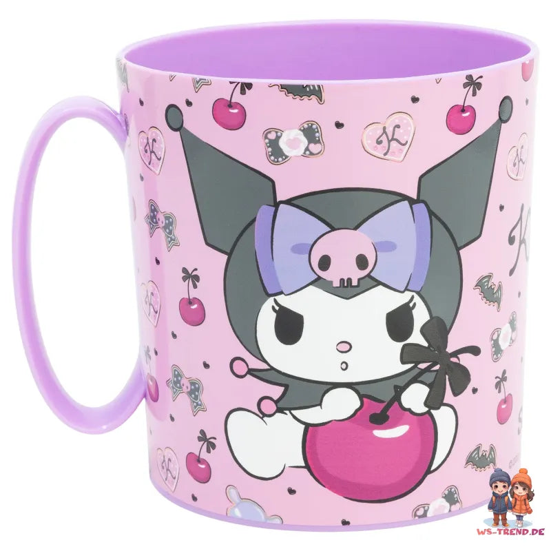 Kuromi Sanrio 2 tlg. Lunch Set Brotdose mit 3 Kammern Trinkbecher 390 ml - WS-Trend.de