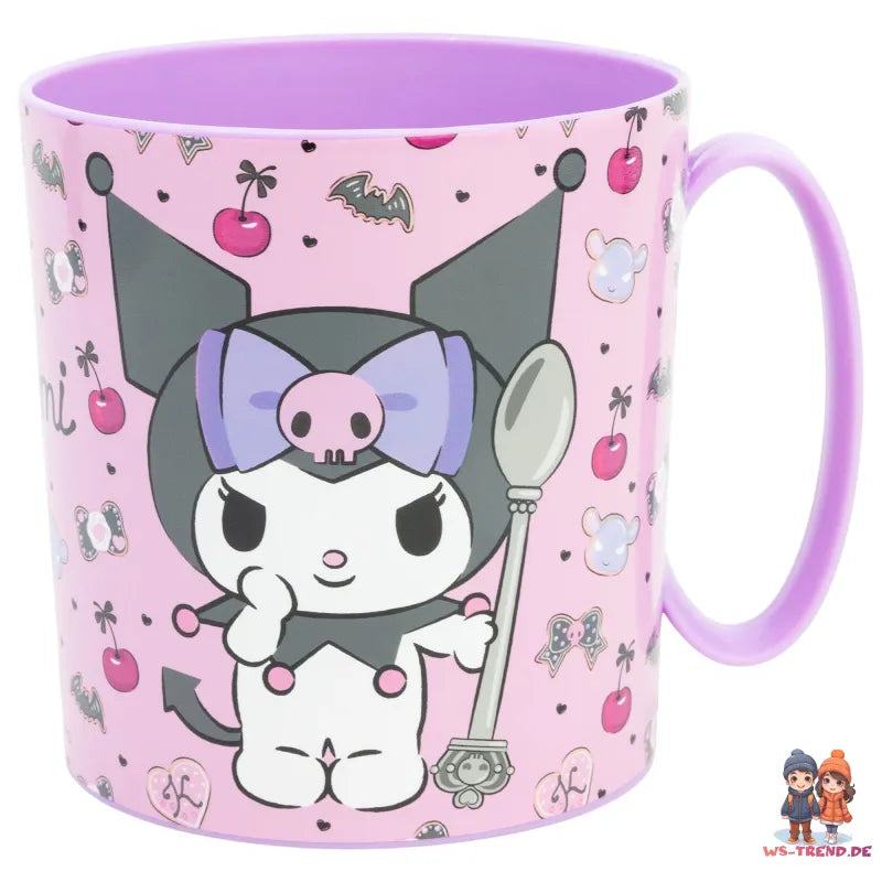 Kuromi Sanrio 2 tlg. Lunch Set Brotdose mit 3 Kammern Trinkbecher 390 ml - WS-Trend.de