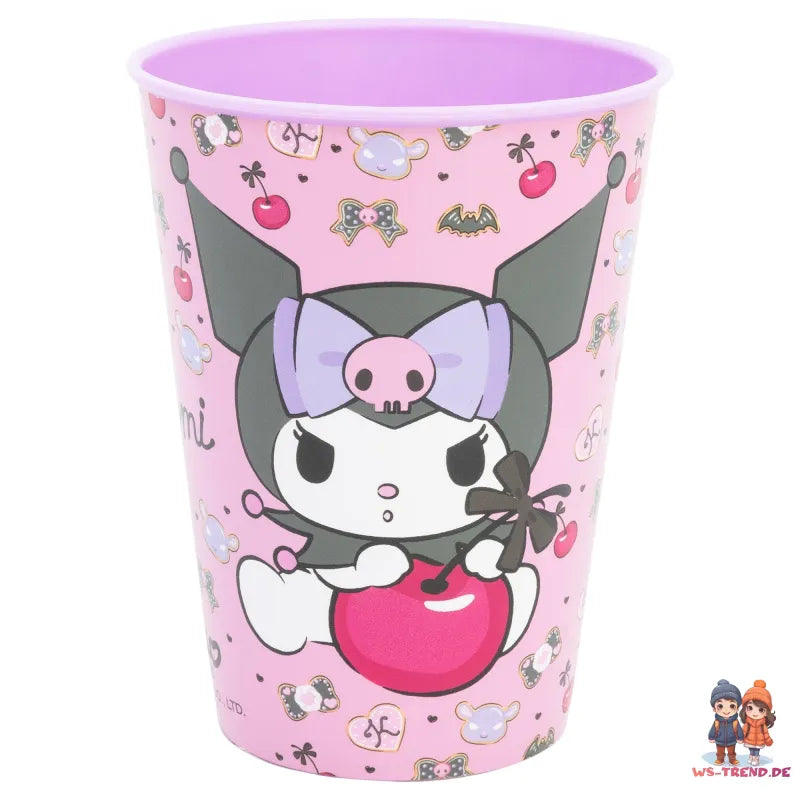 Kuromi Sanrio 2 tlg. Lunch Set Brotdose mit 3 Kammern Trinkbecher 260 ml - WS-Trend.de
