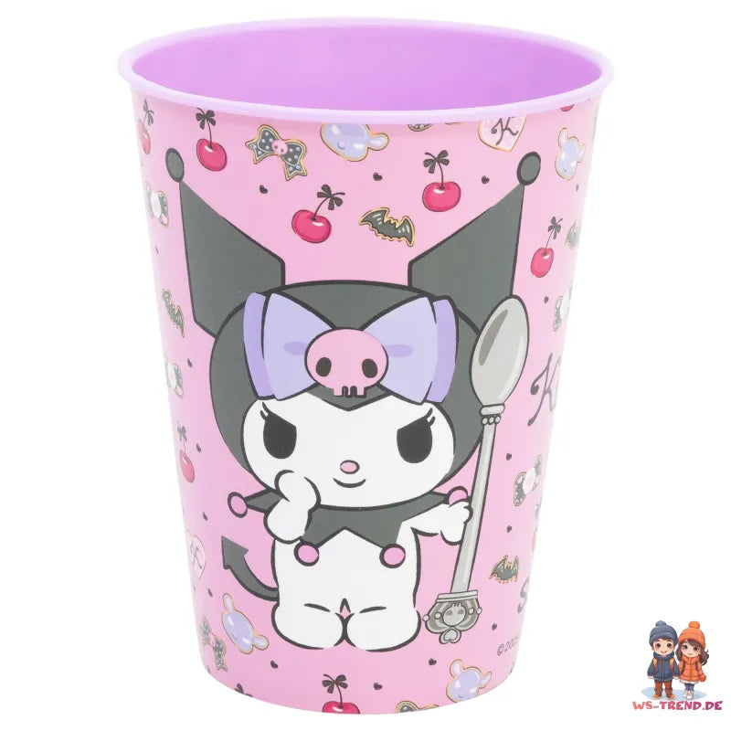 Kuromi Sanrio 2 tlg. Lunch Set Brotdose mit 3 Kammern Trinkbecher 260 ml - WS-Trend.de