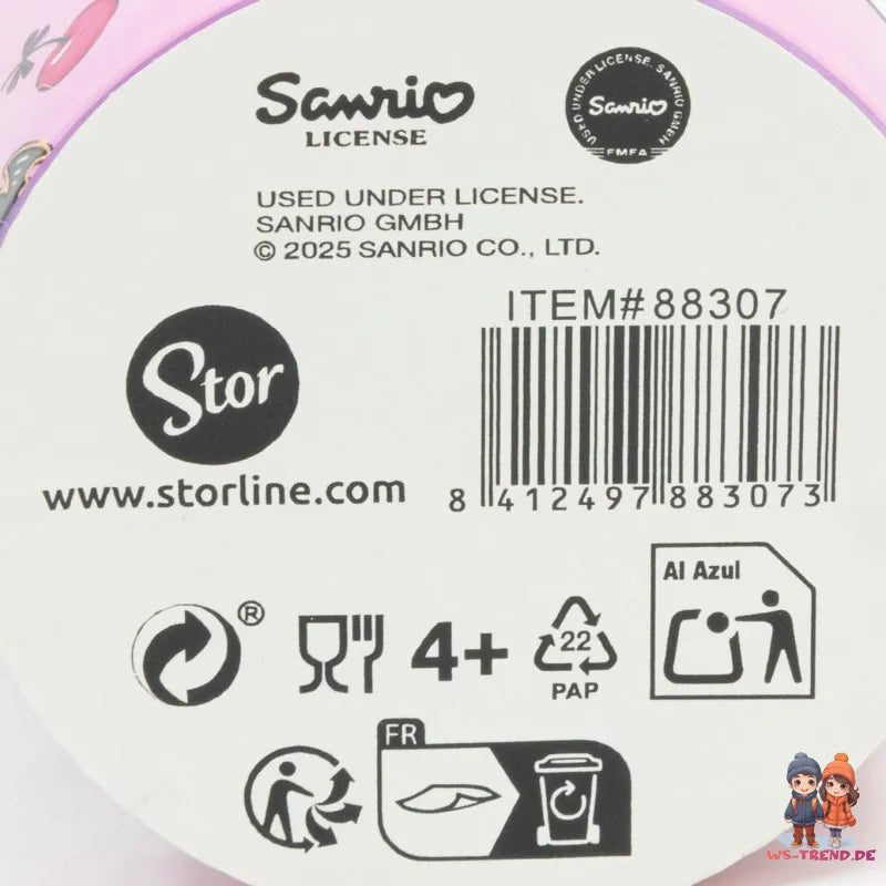 Kuromi Sanrio 2 tlg. Lunch Set Brotdose mit 3 Kammern Trinkbecher 260 ml - WS-Trend.de