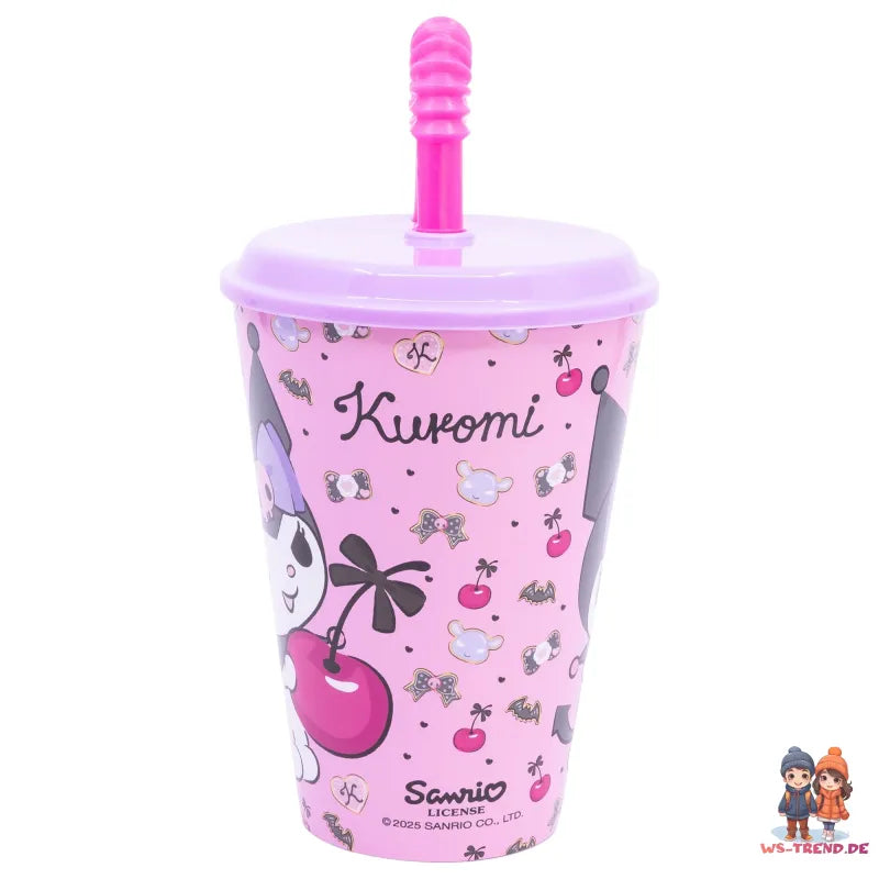 Kuromi Sanrio 2 tlg. Lunch Set Brotdose mit 3 Kammern Halm Trinkbecher 430 ml - WS-Trend.de