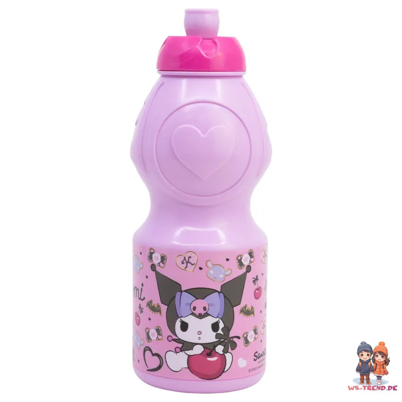 Kuromi Hello Kitty 2 tlg. Lunch Set Brotdose mit 3 Kammern Trinkflasche 400 ml - WS-Trend.de