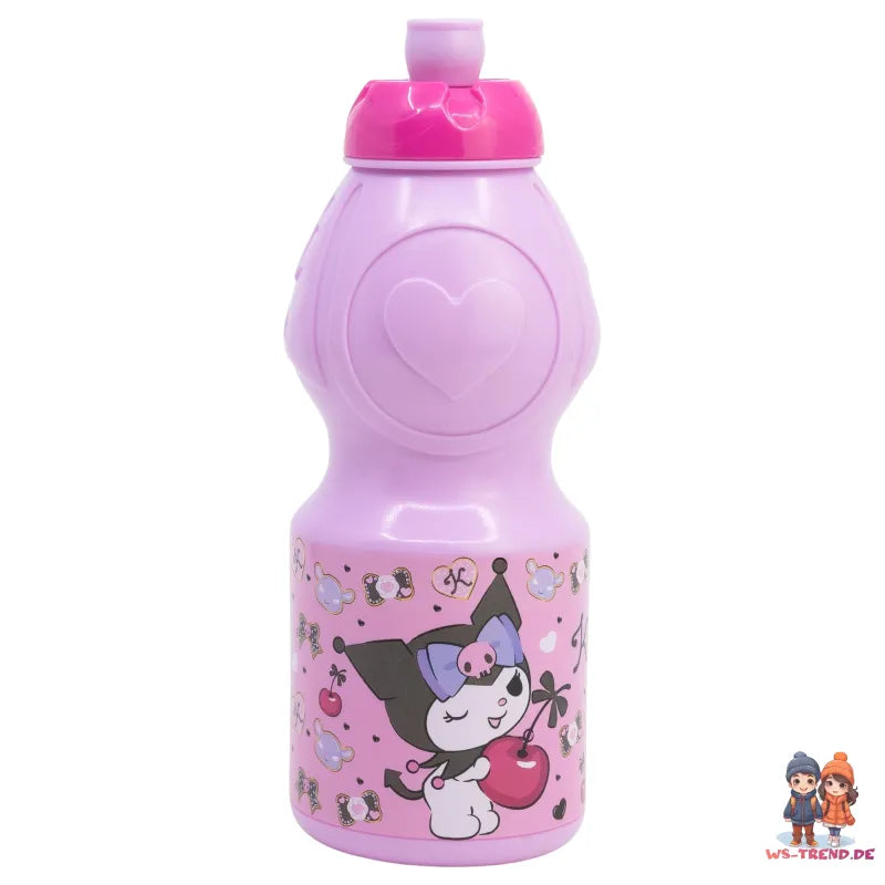 Kuromi Hello Kitty 2 tlg. Lunch Set Brotdose mit 3 Kammern Trinkflasche 400 ml - WS-Trend.de